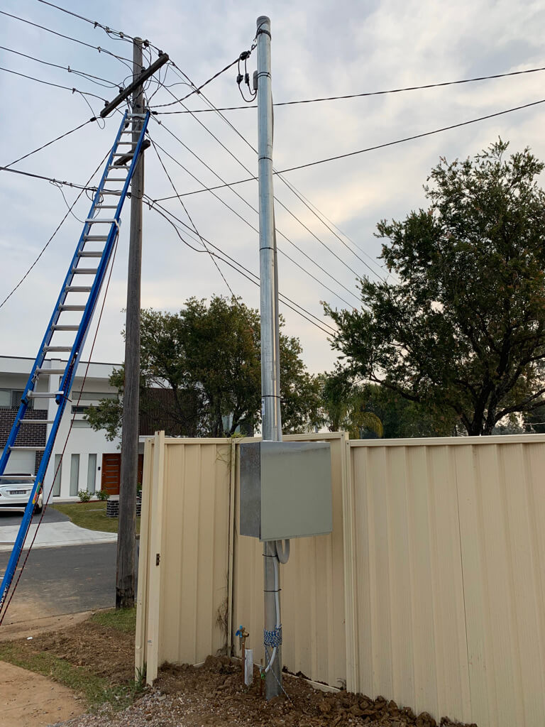 Private power pole installation Northern NSW